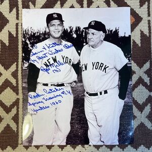 Joe Miller New York Yankees Spring Training 1960 Autographed 8X10 Casey Stengel